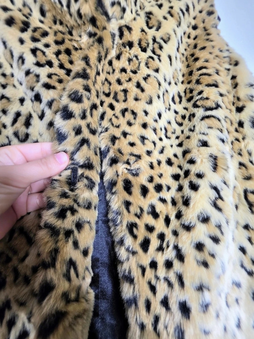 Kristen Blake Leopard Print Collared Lined Vest Pockets Medium Beige Black - Picture 9 of 11